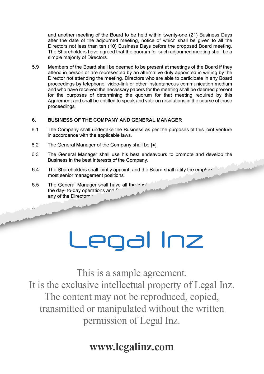 Joint Venture Agreement Sample 6